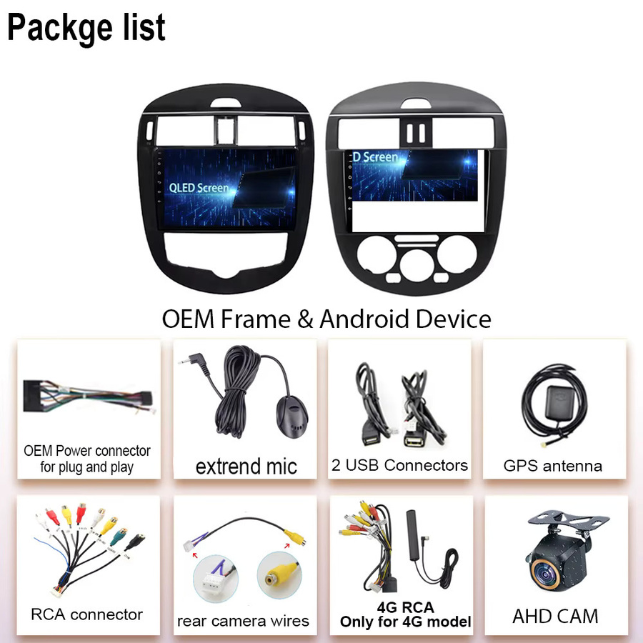 Forefeel Android 16 Auto-Multimedia-Radio-Player mit Navigation und QLED-Bildschirm für Nissan Pulsar C13 Hatchback 2013 - 2018, Carplay und Bluetooth, Schwarz - Bild 5