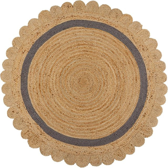 Flair Rugs Kurzflorteppich Grace in Natur-Grau mit Boho-Design, Durchmesser: 160 cm - Bild 1