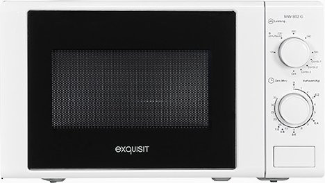Exquisit MW 802 G Mikrowelle mit Grillfunktion in Weiß, 1000 W, B/T/H: 43,9 x 34,0 x 34,0 cm - Bild 1