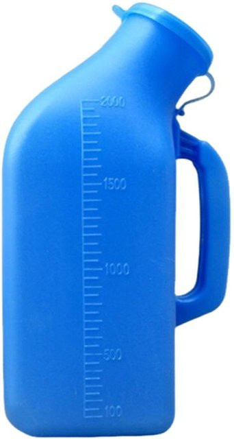 Renran Tragbares Urinal mit Deckel für die Nacht, Blau, 2000 ml - Bild 1