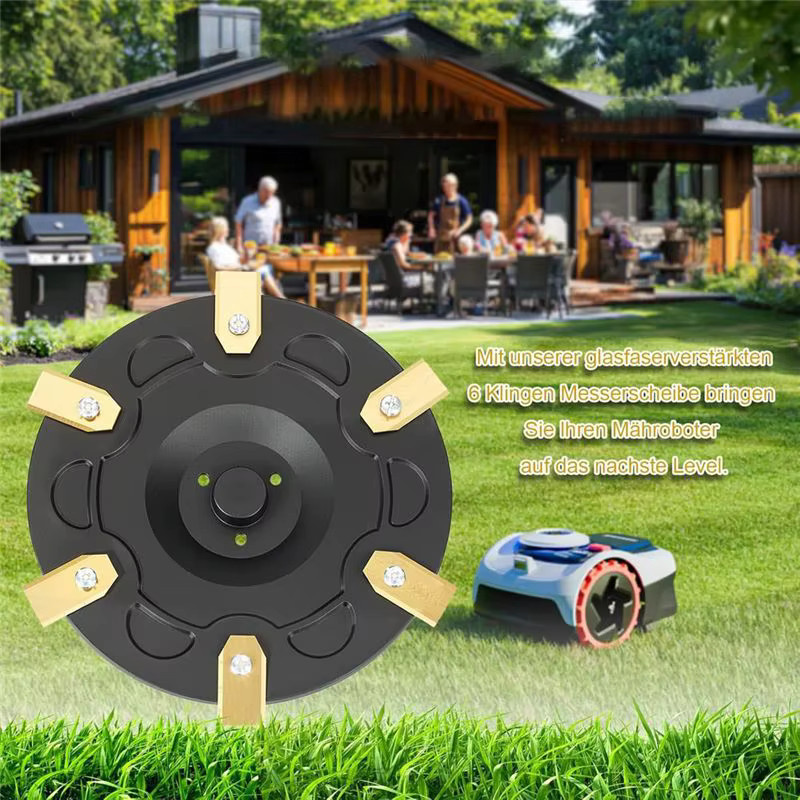 ABIY Schneidscheiben-Set für Segway Navimow I105E Roboter-Rasenmäher, Messerplatte und 12 Klingen, Schwarz - Bild 4