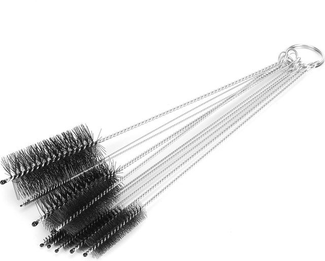 10-teiliges Reinigungsset von mfySpace mit Edelstahl und Nylon in Weiß und Schwarz für Kaffeemaschinen und Flaschen - Bild 1
