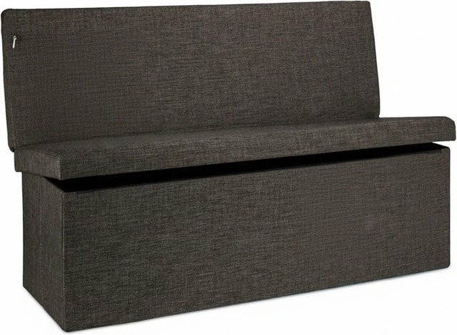 Relaxdays Sitzhocker XL aus Leinen in Braun, faltbar mit Lehne, B/T/H: 114 x 73 x 38 cm - Bild 1