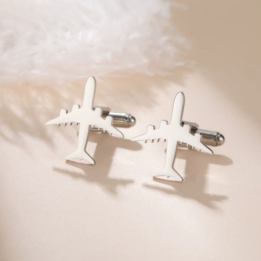 Cazador Manschettenknöpfe Flugzeug, Edelstahl, Herren - Bild 2
