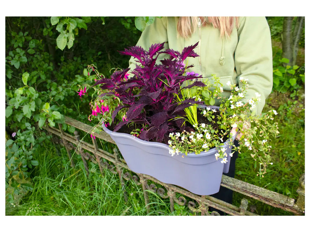 KHW Balkonkasten Flowerclip XL 2er Set Grau - Bild 3
