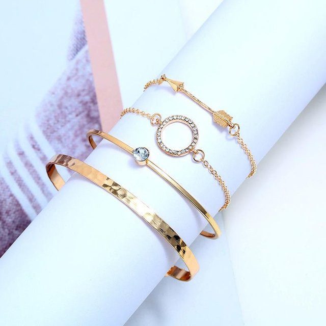 Allbestart Armband-Set, Kupfer, Gold, Zirkonia, Kristall, Damen - Bild 1
