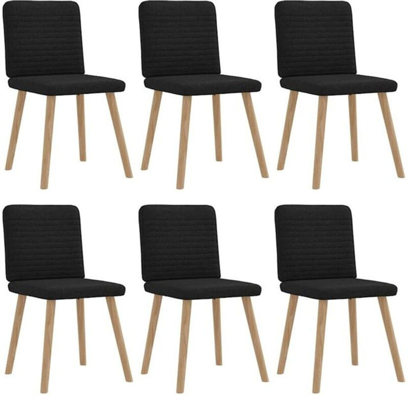 Set aus 6 modernen Esszimmerstühlen von vidaxl in Schwarz aus Stoff - Bild 1
