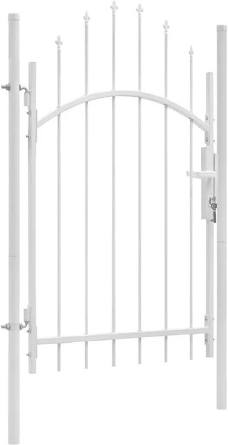 vidaXL Gartentor aus Stahl in Weiß, B/H: 100 x 225 cm - Bild 1