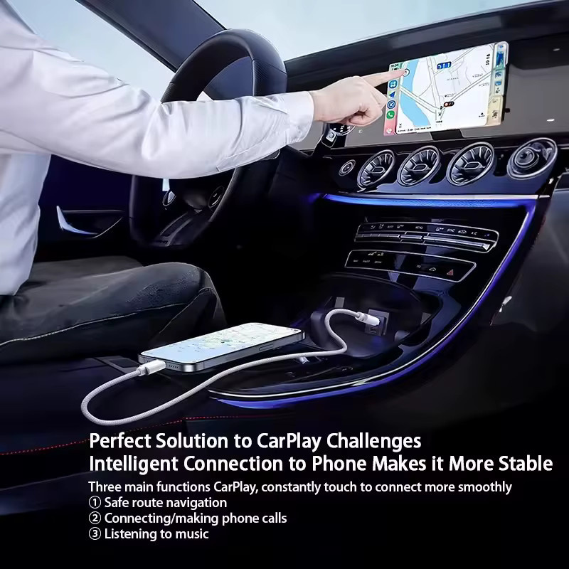 USB-A auf USB-C Handykabel in Weiß mit Nylon-Geflecht für schnelles Laden und CarPlay, kompatibel mit iPhone 15 und 16 Serie - Bild 2