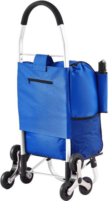 Faltbarer treppensteigender Einkaufswagen von Buying Solutions, MB mit 6 Rädern und Aufbewahrungstasche, Blau, 36L - Bild 1