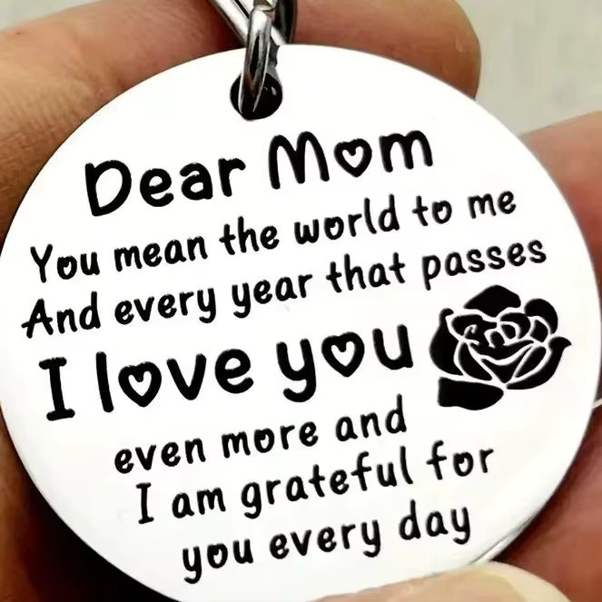 YiYuYiHua Schlüsselanhänger Edelstahl, Dear Mom I Love You - Bild 2