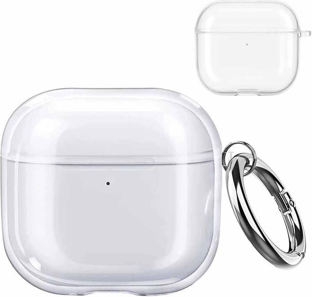 Transparente Silikon-Kopfhörerhülle für Apple AirPods 4 mit Schlüsselanhänger - Bild 1