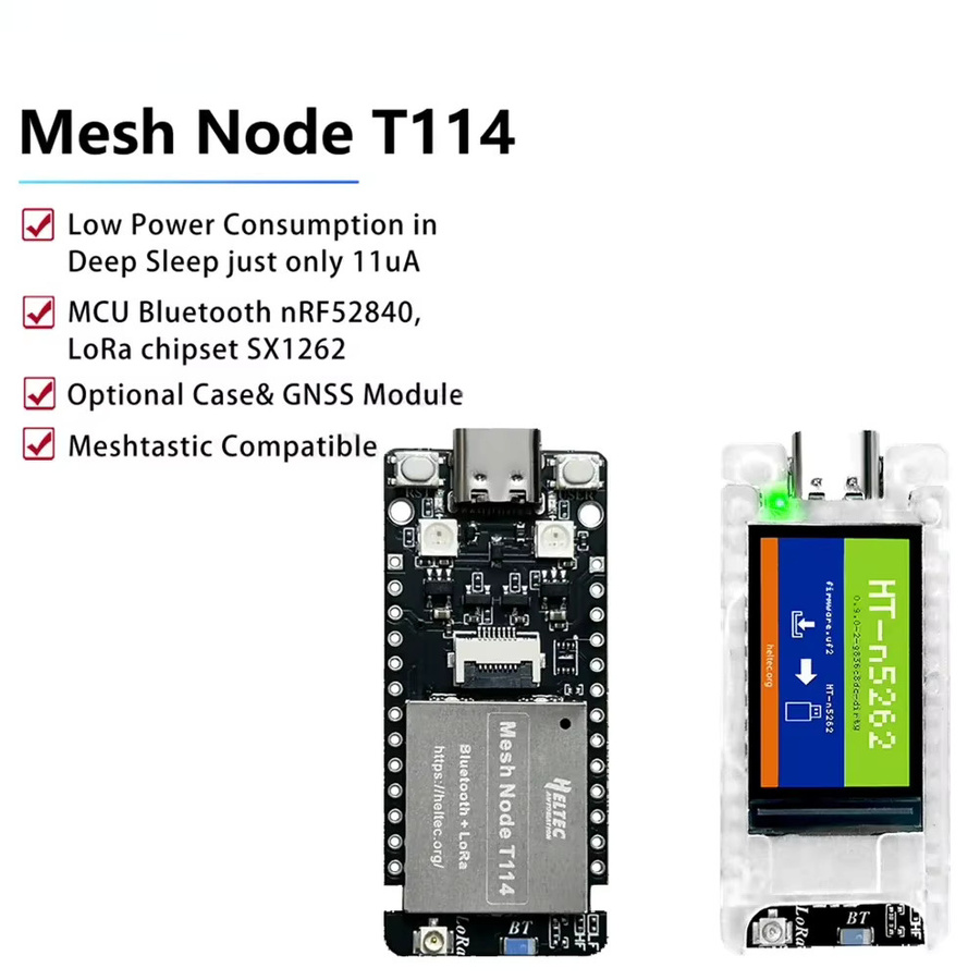 Heltec Mesh Node T114 Meshtastic Tracker Board mit nRF52840, SX1262 LoRaWAN und GPS in Schwarz inklusive 868/915 MHz Antenne - Bild 2