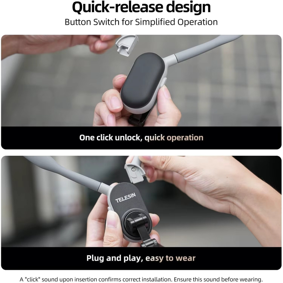 VIKEFON Magnetische Nackenhalterung für POV und Vlog, Freihändiger Handy-Nackenständer mit Gimbal-Funktion, Farbe: Grau - Bild 4