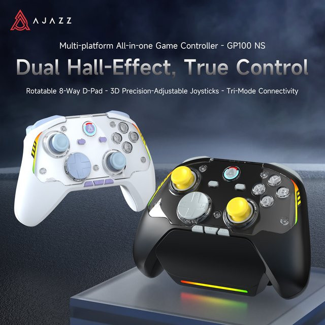 AJAZZ GP100 Kabelloser Joystick-Gamecontroller in Weiß für PC, Handy und Nintendo Switch - Bild 1