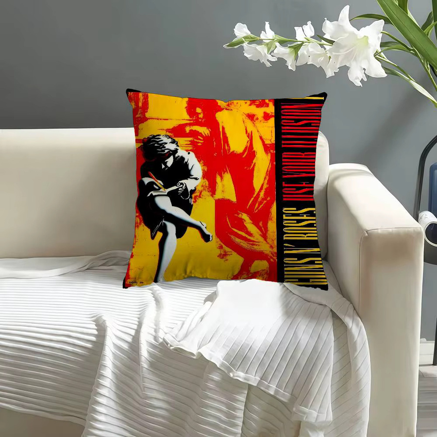 KAYOU Dekorativer Kissenbezug G-Guns N Roses Rockmusik Retro Design, Mehrfarbig, B/T/H: 45 x 45 x 45 cm - Bild 3