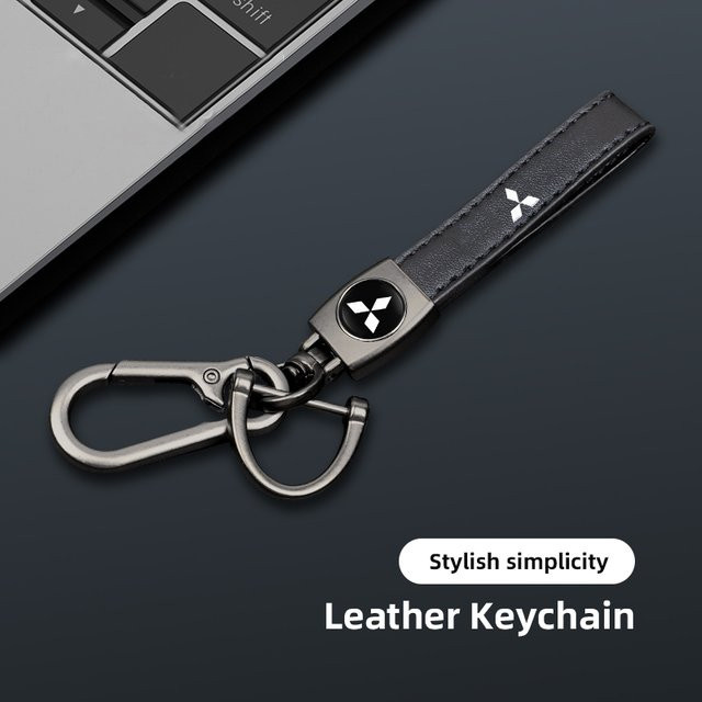 Schlüsselanhänger Mitsubishi, Metall, Leder, Emblem - Bild 1