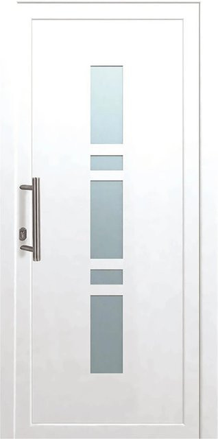 PANTO Kunststoff-Haustür mit Glaseinsatz Weiß B: 110 cm, H: 210 cm, Anschlag Links - Bild 1