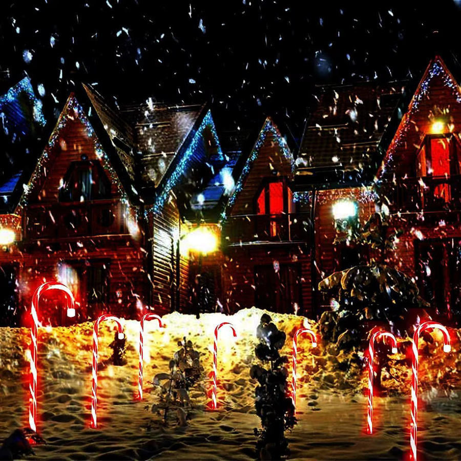 Wasserdichte LED Solar Zuckerstange als dekorative Weihnachtsdekoration für Garten und Außenbereich in Rot und Schwarz - Bild 3