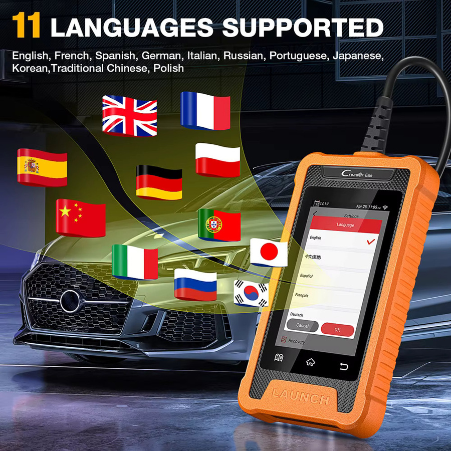 LAUNCH X431 Creader Elite OBD2 Auto Diagnose Werkzeug mit ECU Codierung und aktiven Tests in Orange - Bild 6