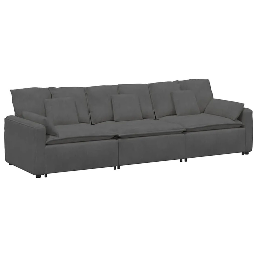vidaXL Modulares Sofa Dunkelgrau mit Kissen und Metallrahmen für dein Wohnzimmer - Bild 2
