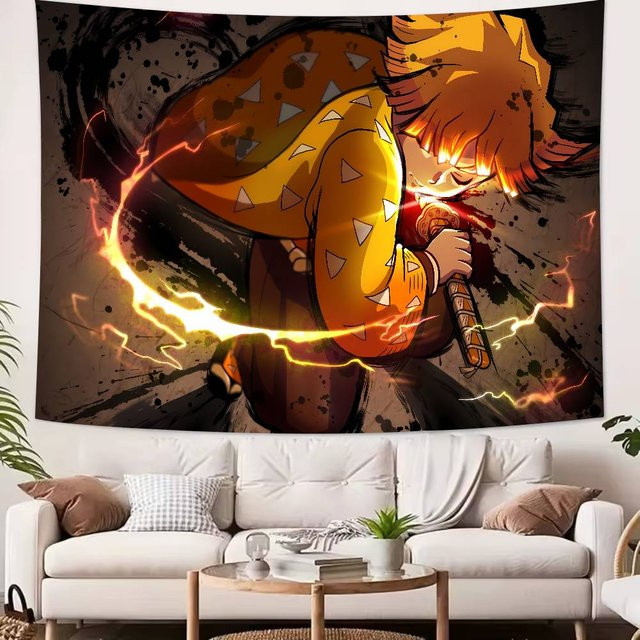 Demon Slayer Anime Wandteppich von BaiTu Clothes, Mehrfarbig, B: 140 cm, H: 90 cm - Bild 1