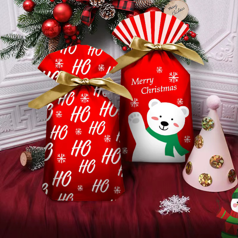 20 Stück Weihnachtliche Santa Geschenktüten aus Kunststoff für Süßigkeiten und Weihnachtsdekoration - Bild 3