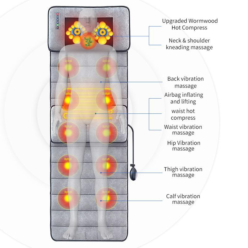 Elektrische Massagematratze von Binchi Outdoor Product mit Knet- und Vibrationsfunktion sowie Heizung in Grau - Bild 3