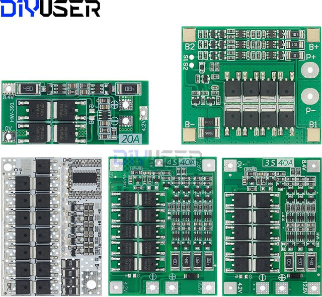 DIYUSER BMS Schutzmodul für 18650 Li-Ion Lithium Batterien mit Balance Funktion in Grün - Bild 1