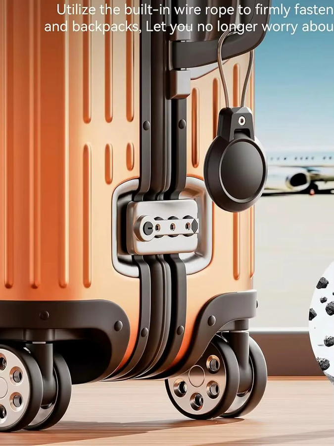 GITFOS Airtag-Halter für Apple Airtag in Schwarz mit Drahtkabel als wasserdichte Schutzhülle für Gepäck und Rucksack - Bild 7