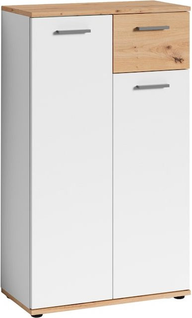 Schuhschrank byLIVING JAKOB in Eiche und Weiß, B/H/T: 60 x 102 x 30 cm - Bild 1