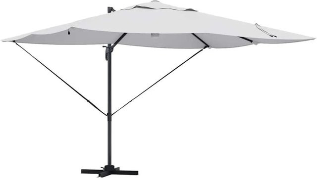 vidaXL Ampelschirm Roma in Beige und Schwarz mit Aluminiumgestell, B/T/H: 352 x 251 x 265 cm - Bild 1