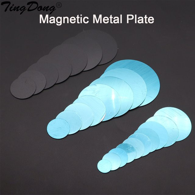 TingDong 10er Set Metallplatten aus Eisenblech als Schutzfolie für magnetische Handyhalterungen und Autohalterungen, verschiedene Größen von 20 mm bis 70 mm - Bild 1