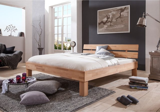 Relita Futonbett Julia aus massiver Kernbuche in Braun, B/T/H: 120 x 200 cm, natur geölt - Bild 1