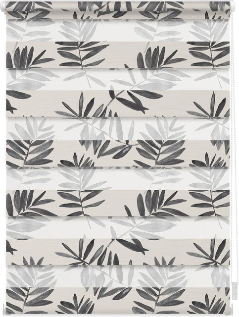 Lichtblick Duo Rollo Klemmfix blickdicht Black Watercolor Branches Schwarz - Bild 1