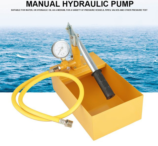 Aramox Manuelle hydraulische Wasserdruckprüfpumpe für Rohrleitungen, 2,5 MPa, Gelb - Bild 1