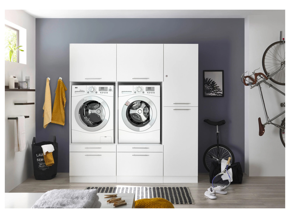 Respekta Hauswirtschaftsraum-Set Clara Waschmaschinenschrank und Hochschrank, weiß matt, B/H/T: 184,8 x 200 x 67,6 cm - Bild 2