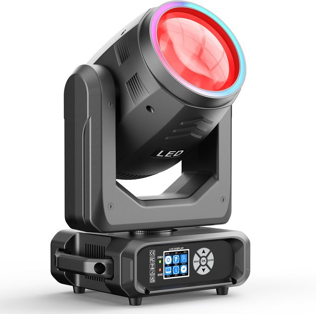 Datewink 200W LED Beam Moving Head Licht Schwarz mit 12 Farben, 15 Gobos und 18 Prismen für DJ, Disco und Party - Bild 1