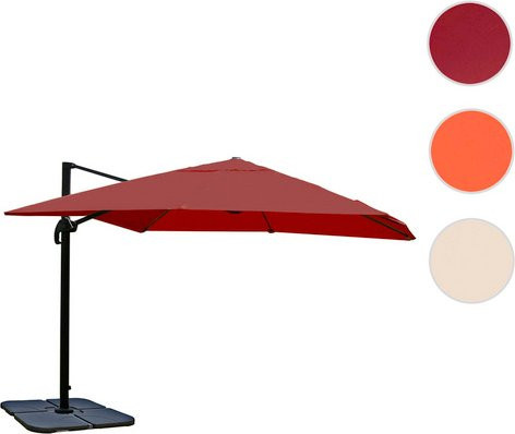 MVG Ampelschirm MVG-A96 in Rot, 360 Grad drehbar, B: 360 cm, H: 300 cm, T: 250 cm - Bild 1