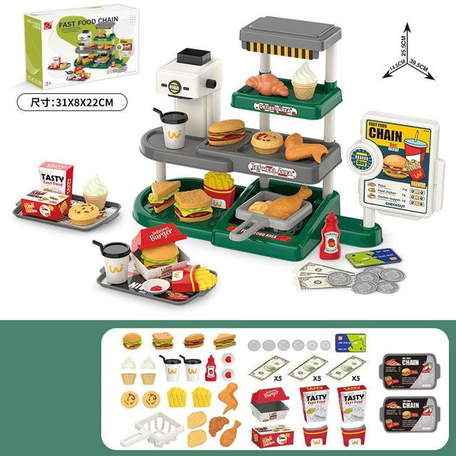 Linyi toy car Simulation Mini-Fast-Food-Restaurant, Spielzeugset, ab 3 Jahre - Bild 1