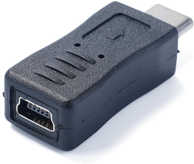 Daybreak Mini USB auf Typ-C Adapter in Schwarz für Laden und Datensynchronisation von Handy, Tablet und Gamepad - Bild 1