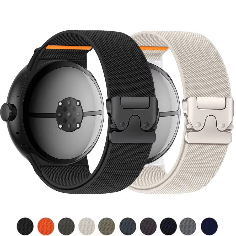 Uhrenarmband Nylon, Schwarz, Google Pixel Watch 3 2 1 - Bild 3