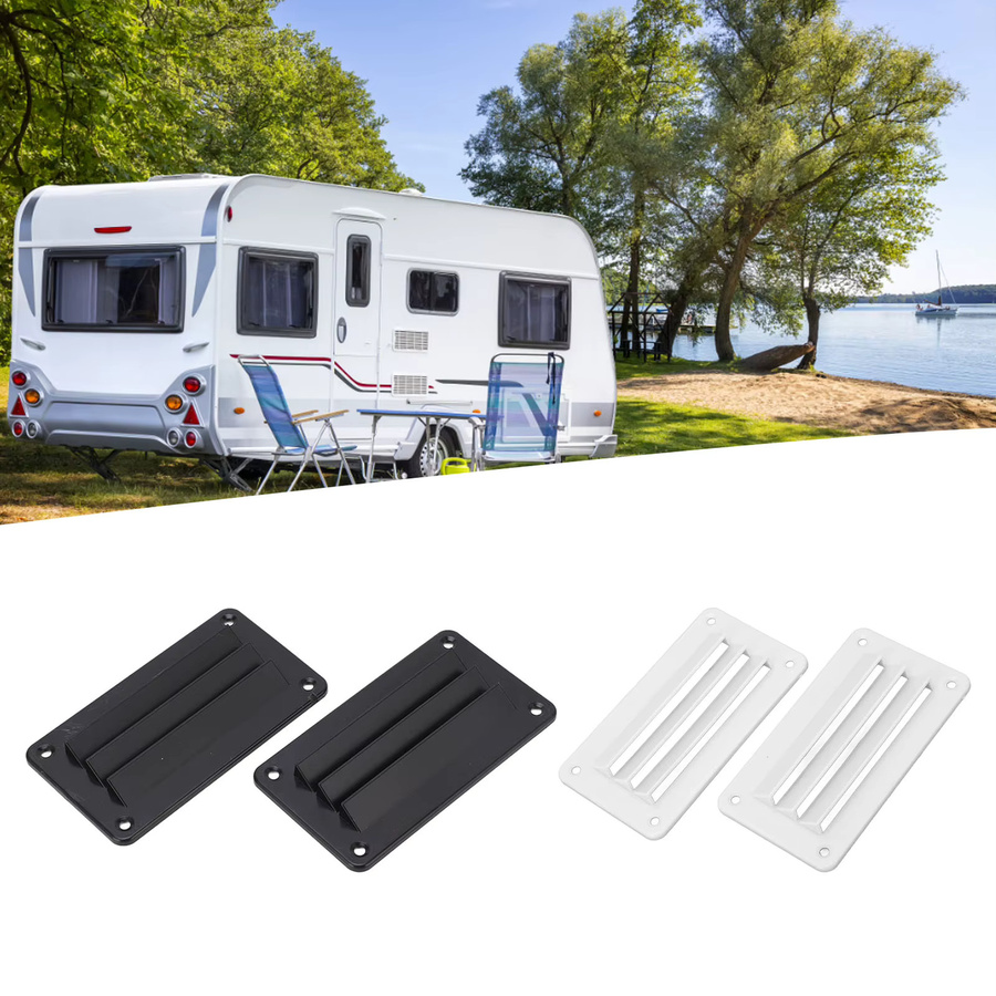 DOACT RV-Entlüftungsgitter Set mit Lamellen in Schwarz, 2 Stück für Boot, Yacht, Wohnmobil und Zuhause - Bild 2