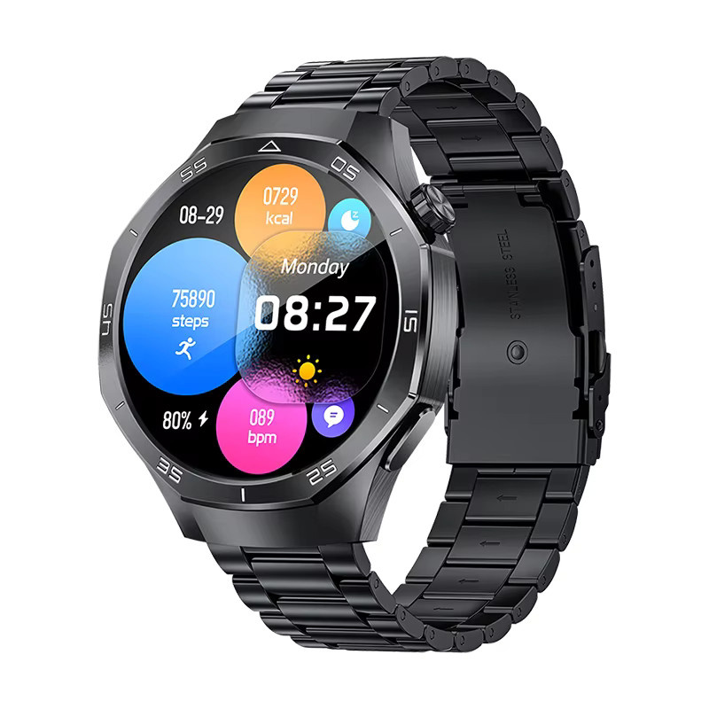 LIGE Smartwatch, Herren, Schwarz, Edelstahl, Silikon, 1,53 Zoll - Bild 7