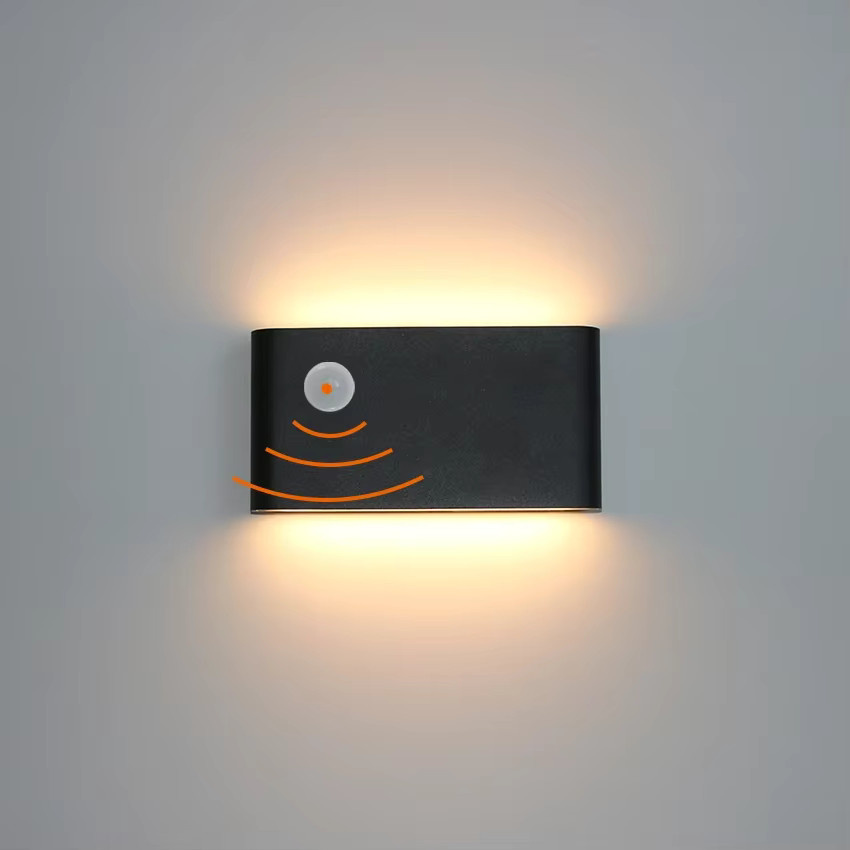 Lampinbox Moderne LED Outdoor Wandlampe mit Bewegungsmelder und integriertem Warmweiß 3000K, Wasserdicht für Garten und Hof - Bild 1