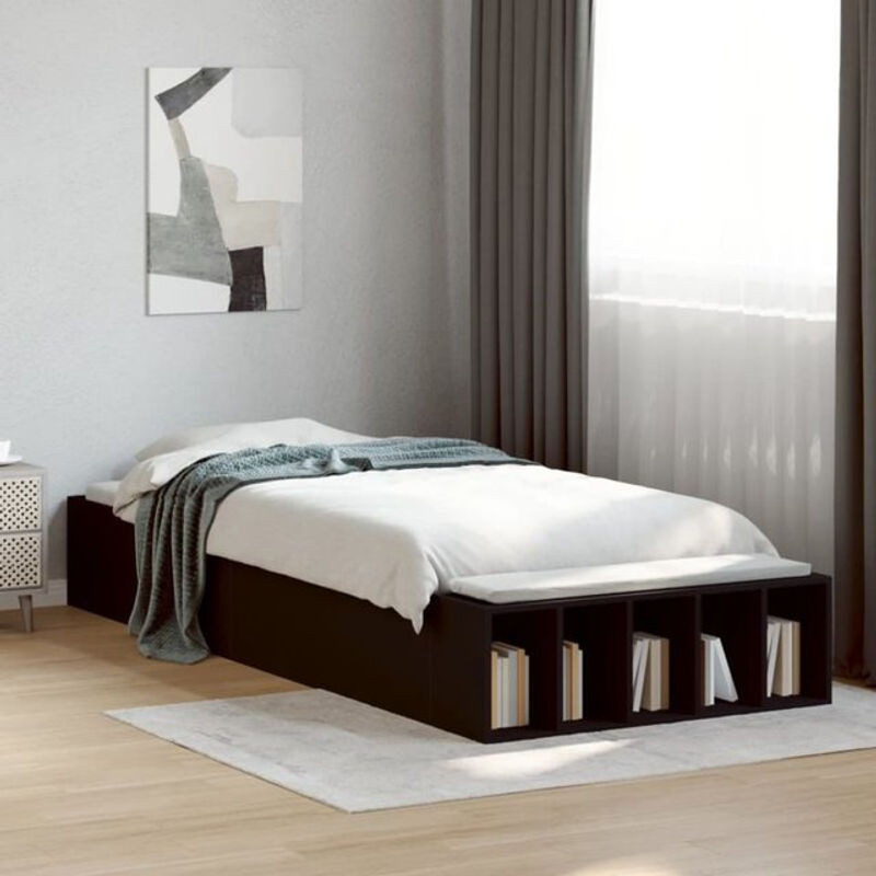 Modernes Funktionsbett Vidaxl aus Holzwerkstoff in Schwarz, B/T/H: 90 x 190 cm - Bild 1