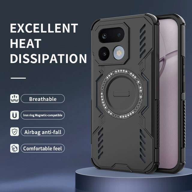 Magnetische Handyhülle für Realme 5G in Schwarz und Blau mit Wärmeableitung und stoßfestem Schutz - Bild 1