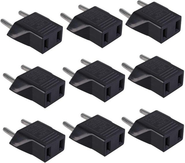 5 Stück Reiseadapter Set US auf EU Konverter für AC Power Plug in Schwarz - Bild 1