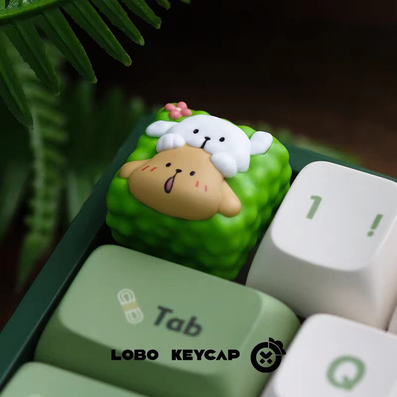 LOBO KEYCAP Maltese Line Tastenkappen mit Welpen-Cartoon-Design, transparent und mehrfarbig, ESC-Ersatz für Tastaturen - Bild 3