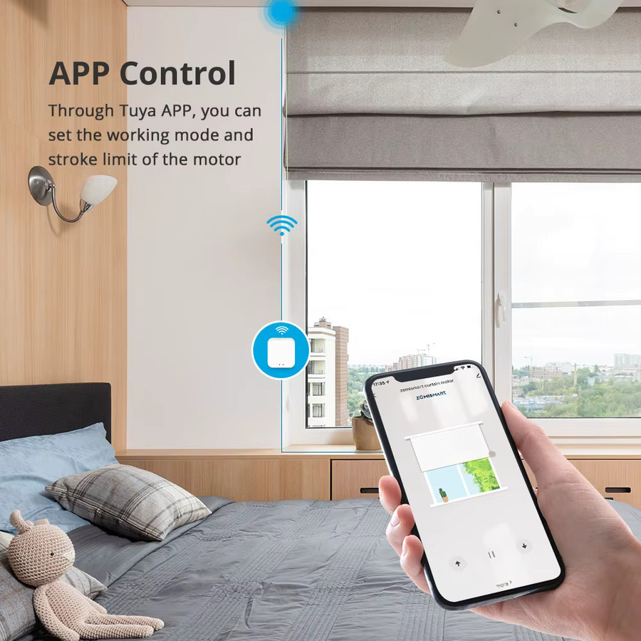 Zemismart Zigbee 2N Smart Rollo-Motor für 38-mm-Röhren, kompatibel mit Tuya Smart Life App, Alexa und Google Home - Bild 2